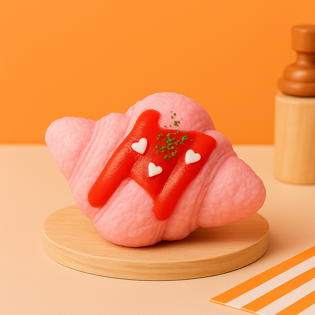 Strawberry Croissant Moochie 🍓🥐 - *14 Day Preorder*